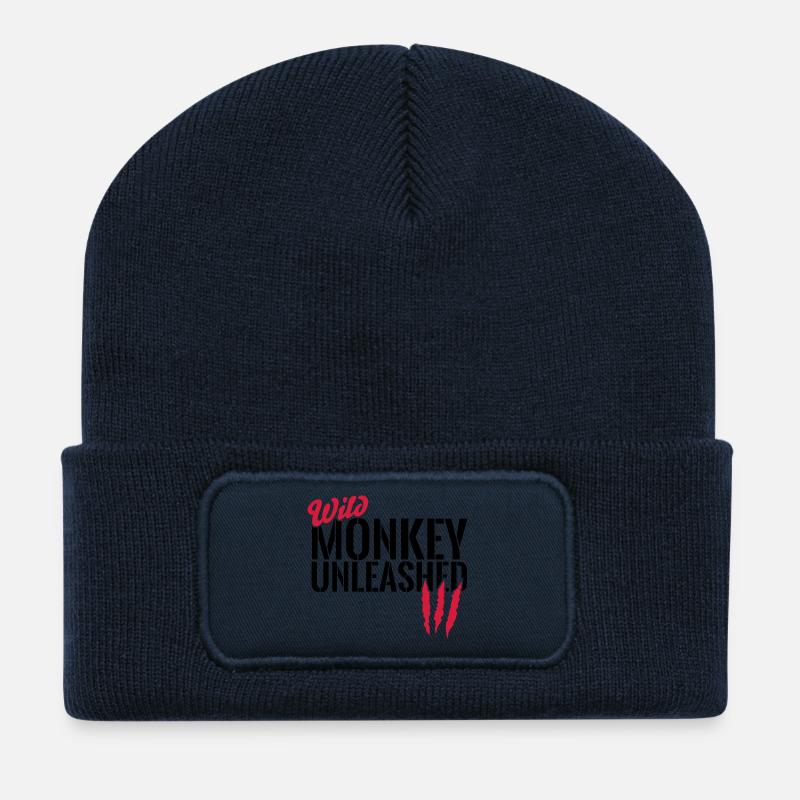 Wilder Affe entfesselt - Recycelte Patch Beanie - French Navy
