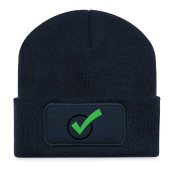 Ein Häkchen - Recycelte Patch Beanie - French Navy - Vorne