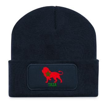 TAZA - Beanie recyclé à patch - bleu marine - Devant