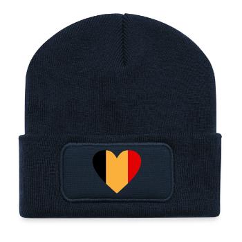 Belgique - Beanie recyclé à patch - bleu marine - Devant