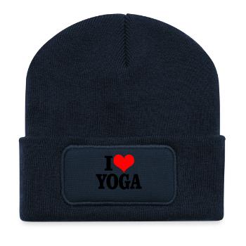 I love yoga - Recycled Patch Beanie - french navy - Front