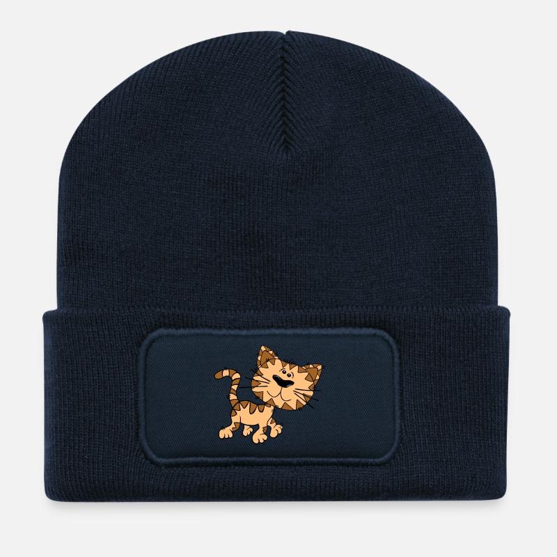 Katzen - Recycelte Patch Beanie - French Navy