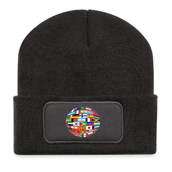 Flags of the World - Recycled Patch Beanie - dark grey - Front