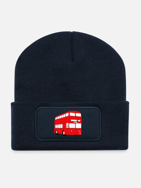 Doppeldecker Bus - Recycelte Patch Beanie - French Navy
