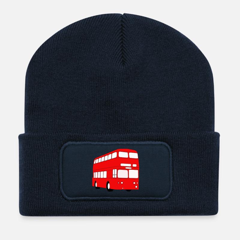Doppeldecker Bus - Recycelte Patch Beanie - French Navy
