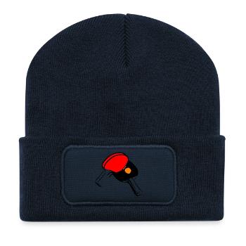 tennis de table de ping pong ping-pong bat8 - Beanie recyclé à patch - bleu marine - Devant