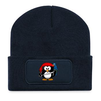 Pirat Pinguin - Recycelte Patch Beanie - French Navy - Vorne