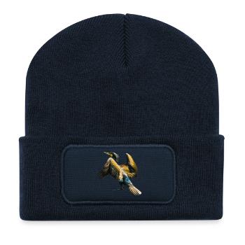 kormoran cormorant voegel birds animal tiere - Recycelte Patch Beanie - French Navy - Vorne
