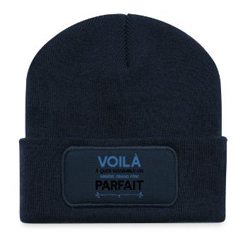 Un Arrière grand père parfait métier cadeau - Beanie recyclé à patch - bleu marine - Devant