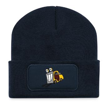 gabelstapler fork lift truck stacker pallet palett - Recycelte Patch Beanie - French Navy - Vorne
