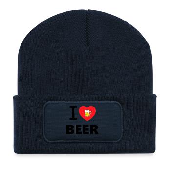 I LOVE BEER - Recycelte Patch Beanie - French Navy - Vorne