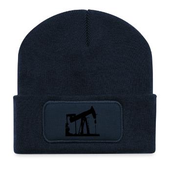 benzin gas tankstelle petrol station oil productio - Recycelte Patch Beanie - French Navy - Vorne