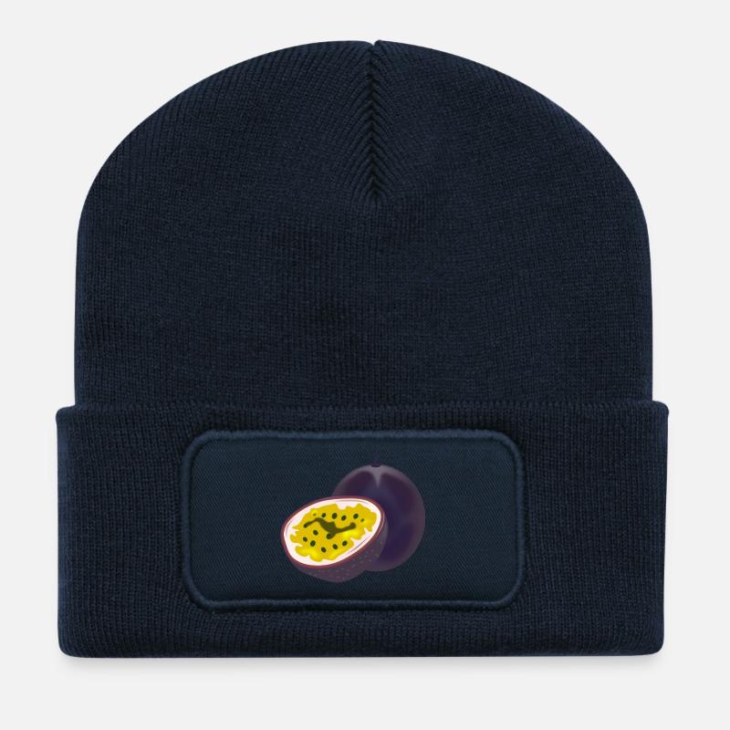 passionsfrucht maracuja passion fruit veggie obst - Recycelte Patch Beanie - French Navy
