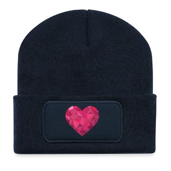 i love you ich liebe dich valentines day heart her - Recycelte Patch Beanie - French Navy - Vorne