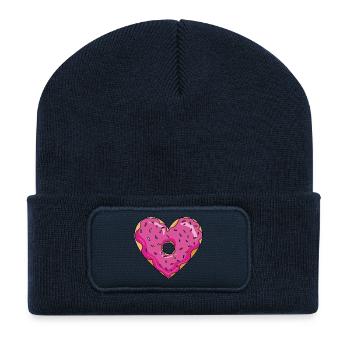 Donut Herz - Recycelte Patch Beanie - French Navy - Vorne
