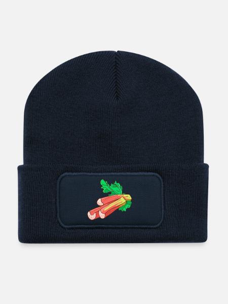 Gemeiner Rhabarber Gewöhnlicher Krauser - Recycelte Patch Beanie - French Navy