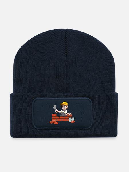 maçon - Beanie recyclé à patch - bleu marine
