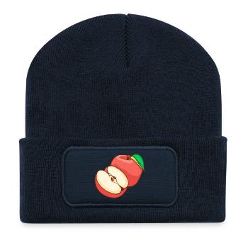 Red apple apples fruit fruit fruit fruit - Recycled Patch Beanie - french navy - Front