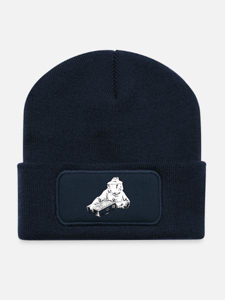 Abeilles apiculteurs miel apiculture abeilles - Beanie recyclé à patch - bleu marine