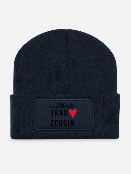 Weltbeste Trauzeugin - Recycelte Patch Beanie - French Navy