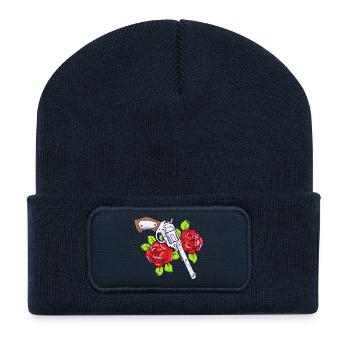 Gun and rose - Recycled Patch Beanie - french navy - Front