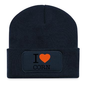 J’AIME LE MAÏS Mais - Beanie recyclé à patch - bleu marine - Devant