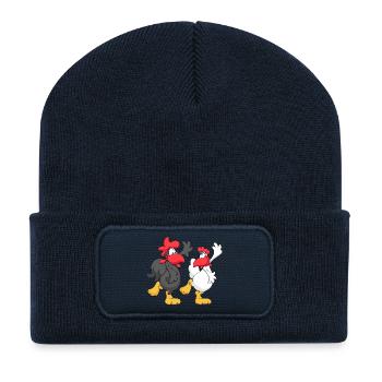 Couples de danse de poulet - Beanie recyclé à patch - bleu marine - Devant