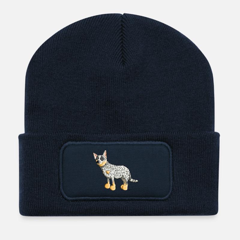 Funny Australian Cattle Dog - Dogs - Recycled Patch Beanie - french navy