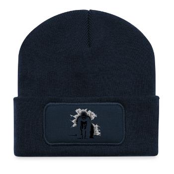 Singe Gorille Nature Illustration Wilderness Symbole - Beanie recyclé à patch - bleu marine - Devant