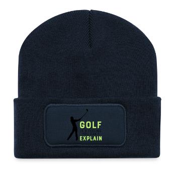 Le golf - Beanie recyclé à patch - bleu marine - Devant