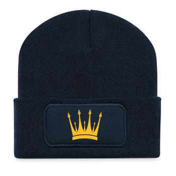 Crown King Krone König Couronne Roi Corona Kroon - Recycled Patch Beanie - french navy - Front