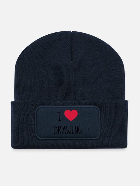 Zeichnung / Zeichner / Drawing / Drawer - Recycelte Patch Beanie - French Navy