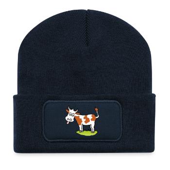 funny cow - Recycled Patch Beanie - french navy - Front