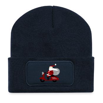 Weihnachten - Weihnachtsmann Roller - Recycelte Patch Beanie - French Navy - Vorne