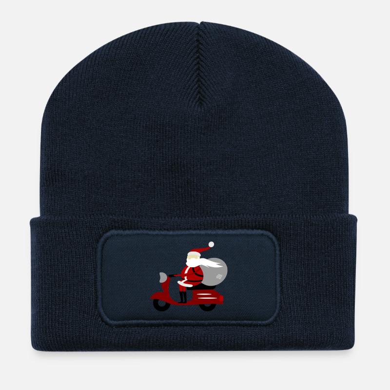 Weihnachten - Weihnachtsmann Roller - Recycelte Patch Beanie - French Navy