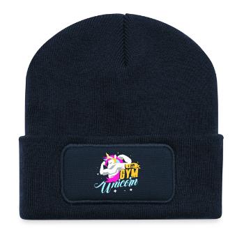 I am a Gym Unicorn - Recycelte Patch Beanie - French Navy - Vorne