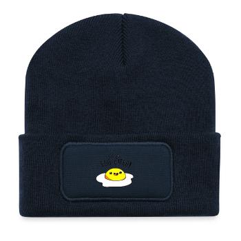 Ei-zitiertes Design - Recycelte Patch Beanie - French Navy - Vorne