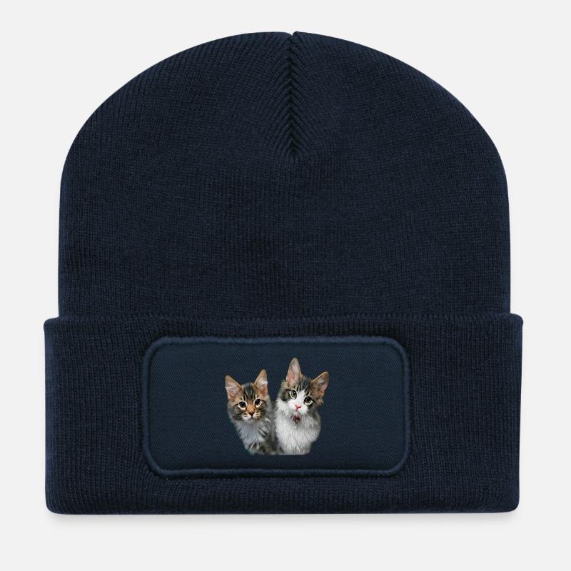 Kätzchen - Recycelte Patch Beanie - French Navy