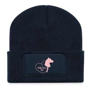 Hobby Horse Horsing Steckenpferd GIRL - Recycelte Patch Beanie - French Navy - Vorne