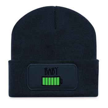 Out of Batteries - Baby - Recycled Patch Beanie - french navy - Front