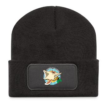 Fliegendes Eichhörnchen - Let es Get Nuts - Recycelte Patch Beanie - Dunkelgrau - Vorne