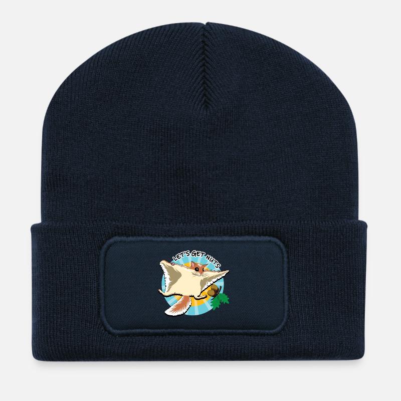 Fliegendes Eichhörnchen - Let es Get Nuts - Recycelte Patch Beanie - French Navy