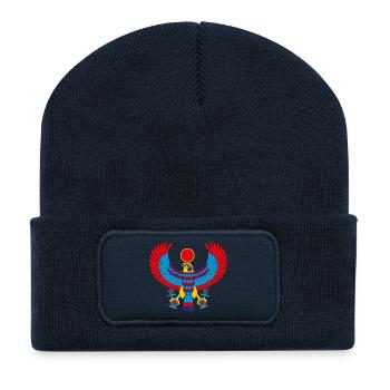 Horus - Beanie recyclé à patch - bleu marine - Devant