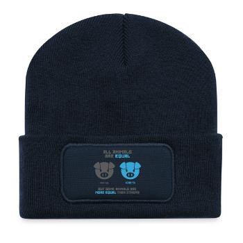 Cochon d’alimentation, Cochon gland - Beanie recyclé à patch - bleu marine - Devant