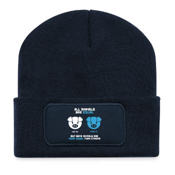 Cochon d’alimentation, Cochon gland (foncé) - Beanie recyclé à patch - bleu marine - Devant