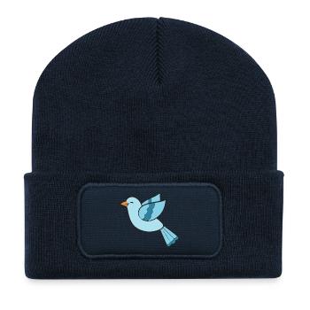 Vogel Vögel - Recycelte Patch Beanie - French Navy - Vorne