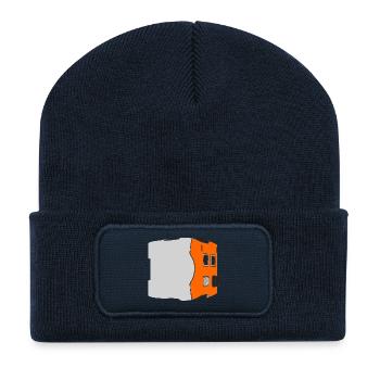 RevPi Sticker - Recycelte Patch Beanie - French Navy - Vorne