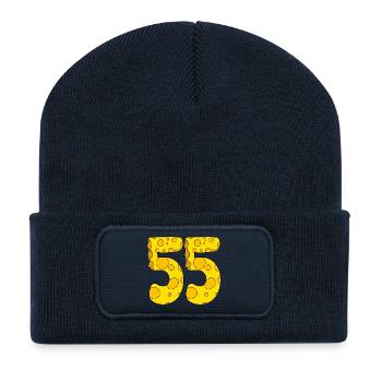 55 Jahre alt - 55. Geburtstag Geschenk - 1955 - Recycelte Patch Beanie - French Navy - Vorne