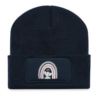 Éléphant et arc-en-ciel - T-shirt enfant - Beanie recyclé à patch - bleu marine - Devant