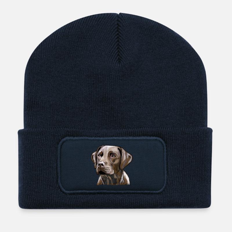 Labrador - Beanie recyclé à patch - bleu marine